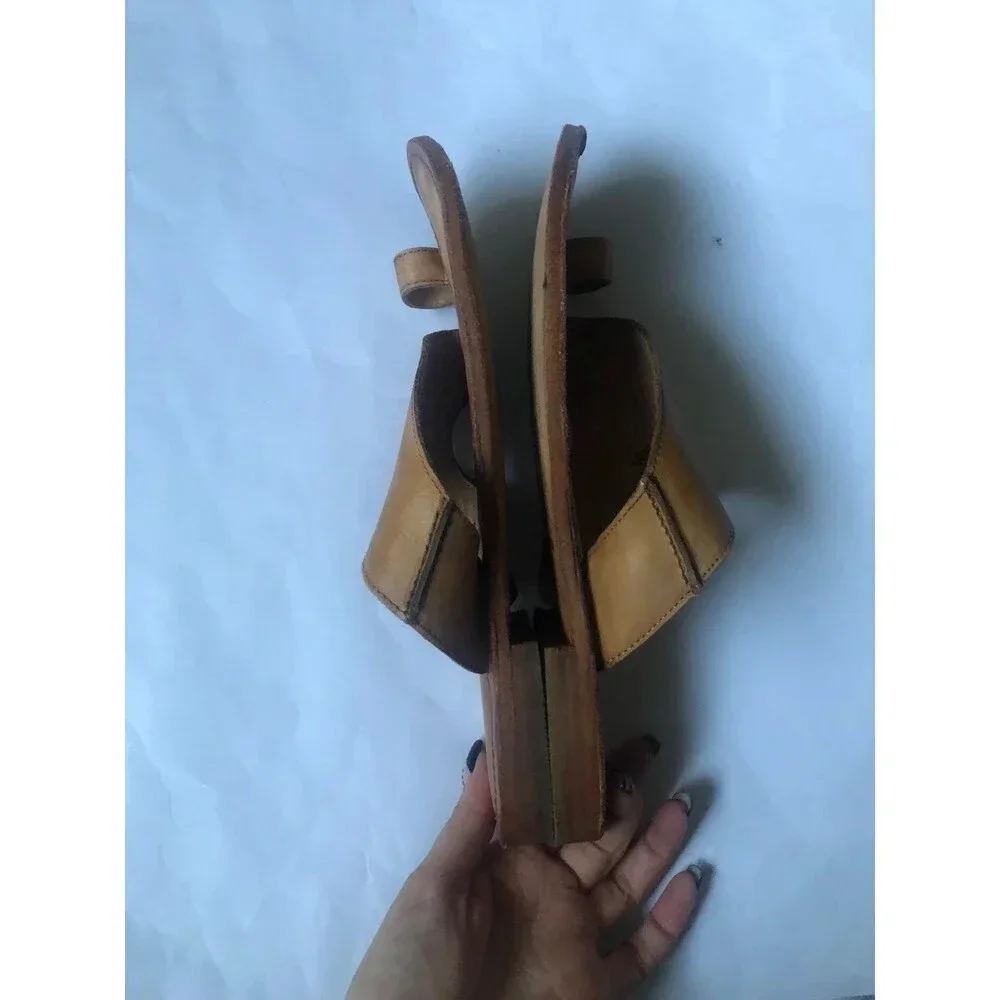Free People Sant Antoni Leather Slide Sandals